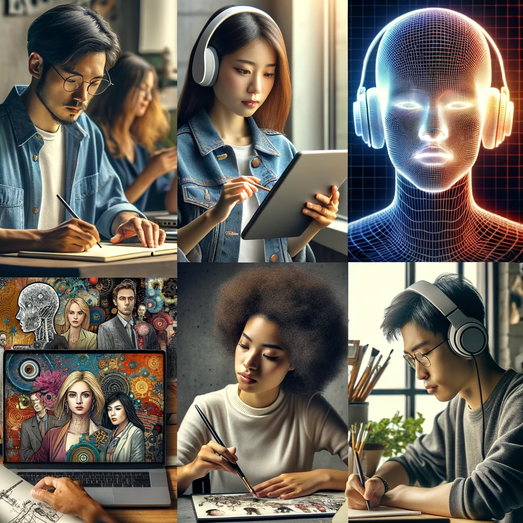 Collage-of-diverse-individuals-engaged-in-different-AI-driven-ventures